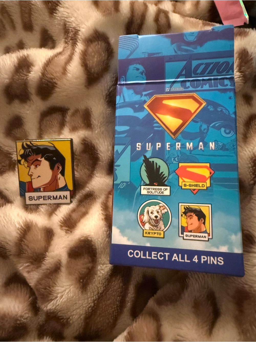 DC Comics Superman Blue and Yellow Enamel Pin Set